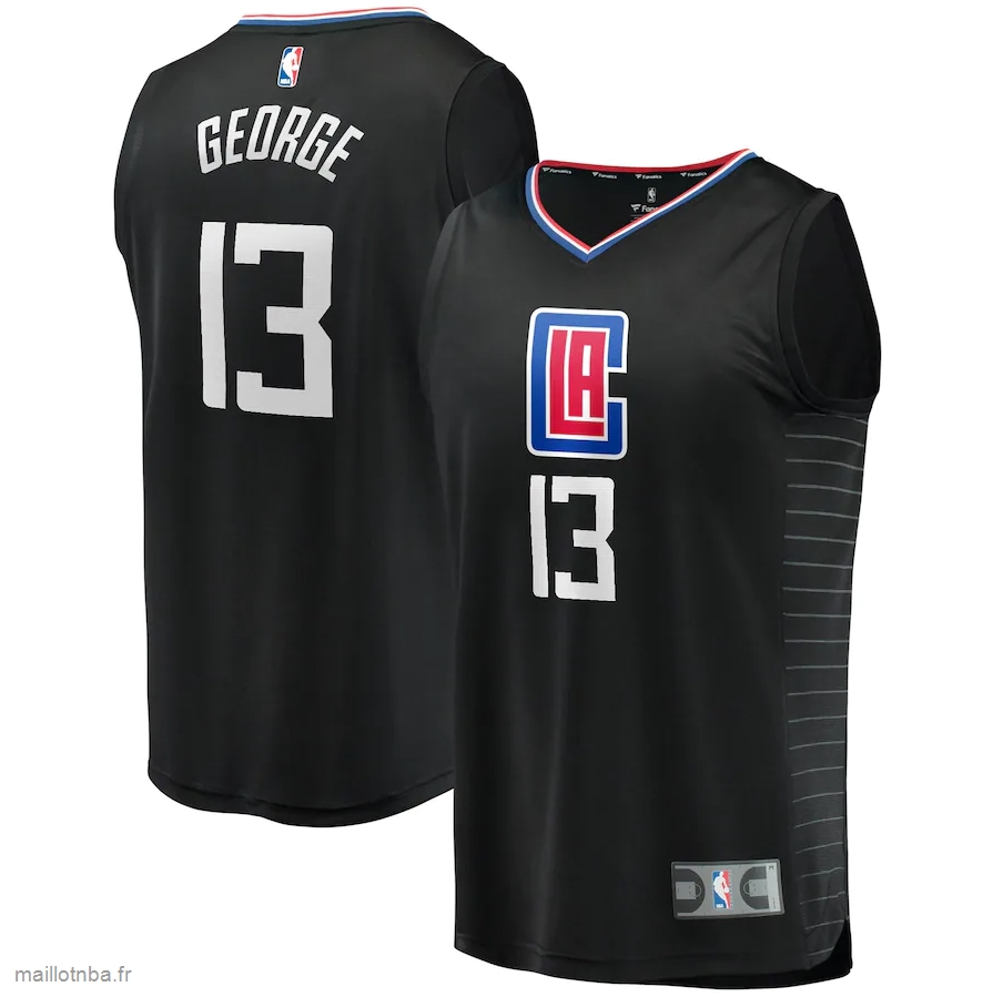 Maillot LA Clippers Paul George Fanatics Branded Black 2020/21 Fast Break Player Jersey - Statement Edition